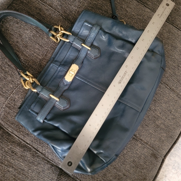 Coach Chelsea Jayden Navy Leather Satchel - Picture 3 of 16